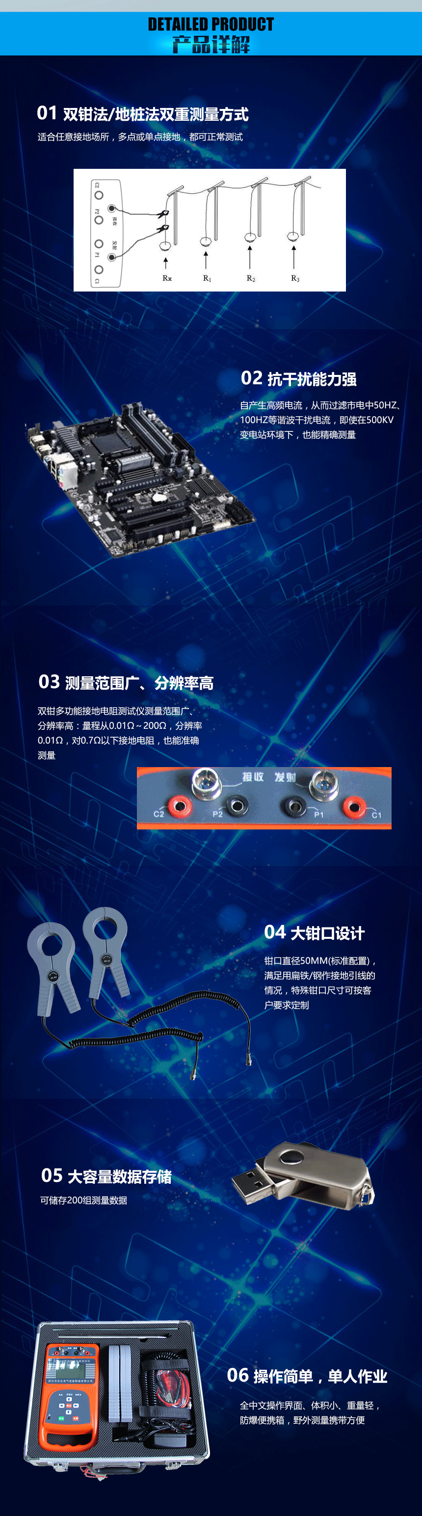 接地電阻測試儀，雙鉗多功能接地電阻測試儀